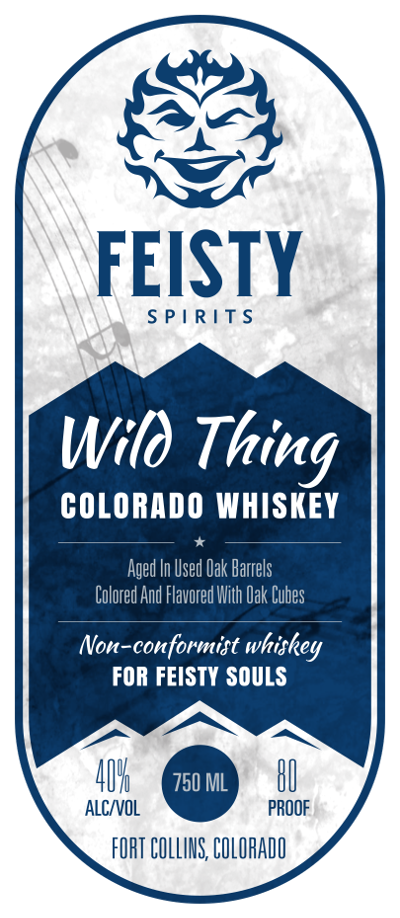 Label for Wild Thing Colorado Whiskey