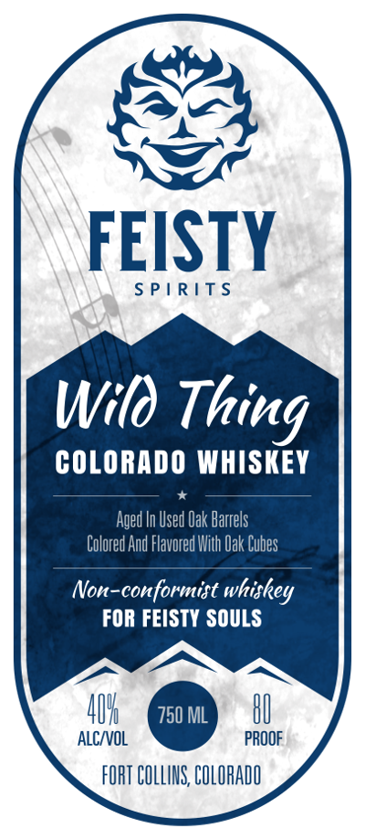 Label for Wild Thing Colorado Whiskey